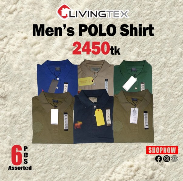 6 Pcs Classy Solid Color and Assorted POLO Shirt