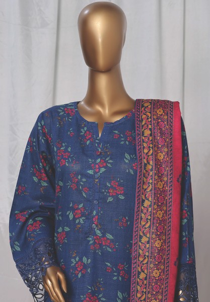 Sada Bahar Stitched 3 Piece Emb Khaddar Winter Collection- Blue
