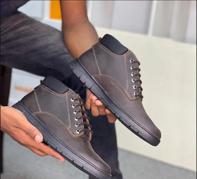laceup Leather boot Chocolate