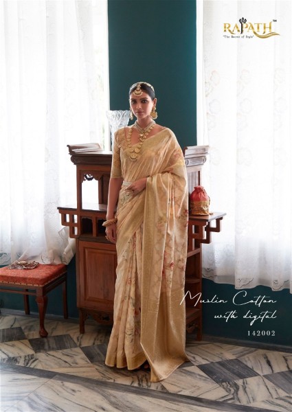 Soft Silk with Beautiful Floral Digital With Blouse Piece