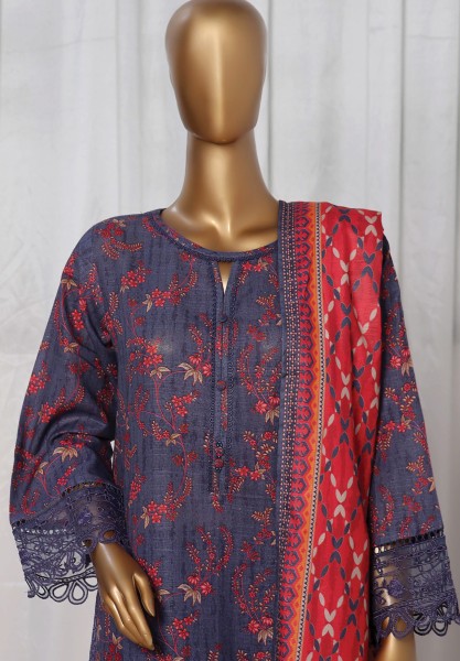 Sada Bahar Stitched 3 Piece Emb Khaddar Winter Collection- Purple