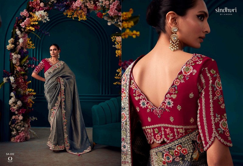 Designer Party Saree With Designer Blouse Piece