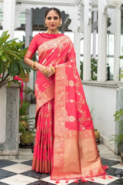Soft Banarasi Katan Silk | Silver And Gold Zari WeavingPallublouse piece