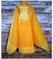 Batique Pattern Embroidered Cotton Three Piece