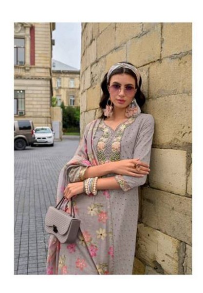 Zaaraq By Indian Chikan work Designer Kurti With Printed Dupatta-White Cream
