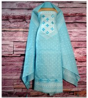 Batique Pattern Embroidered Cotton Three Piece