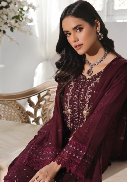 Guzel Jahanara Stitched 3 Piece Festive Formals Chiffon - Magenta