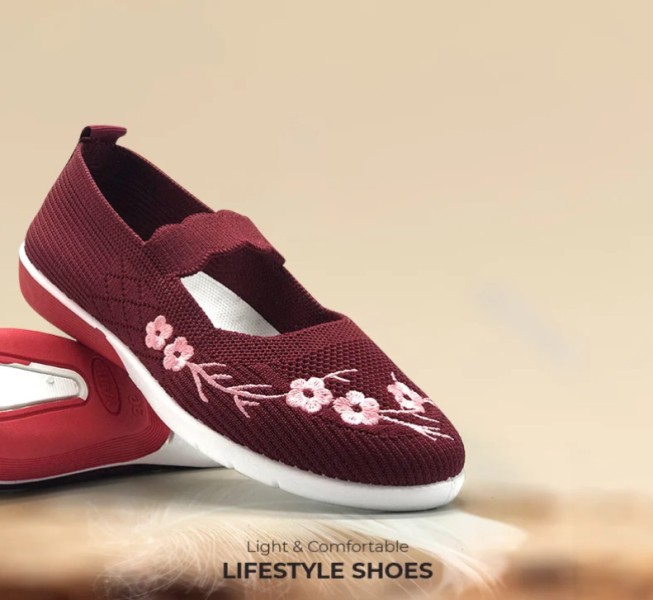 Womens Slip On Flat Loafer red